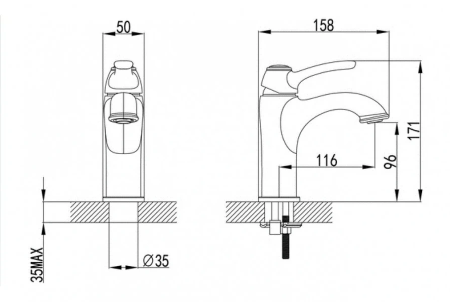 Смеситель для раковины IDDIS Oldie хром OLDSB00i01 (детальная фотография), для раковины