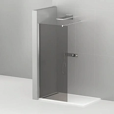 Душевая перегородка Cezares Liberta 80 см стекло графит, профиль хром