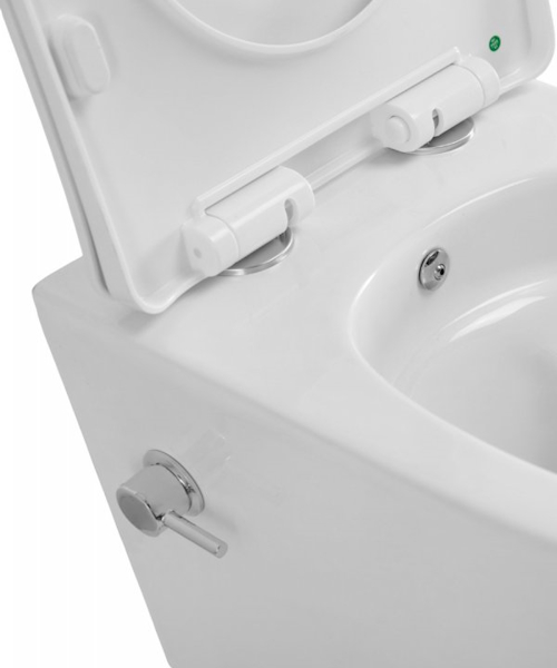 Унитаз подвесной BelBagno Marino со смесителем BB7026CH-TOR-BS/SC (детальная фотография), недорогие, безободковые, сиденье с микролифтом , с антивсплеском, c функцией биде