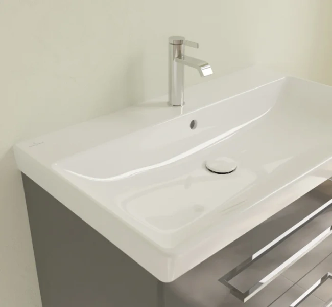 Раковина Villeroy & Boch Avento 80 см альпийский белый 41568001 (детальная фотография), керамические