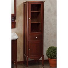 Шкаф-пенал, петли справа, цвет орех матовый, фурнитура состаренное серебро, La Beaute Lorette