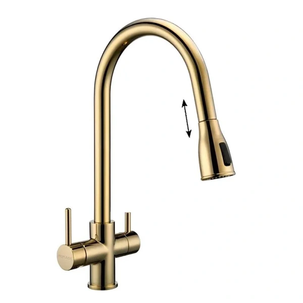 Смеситель для кухни Paulmark Lange золото La214212-G (детальная фотография)