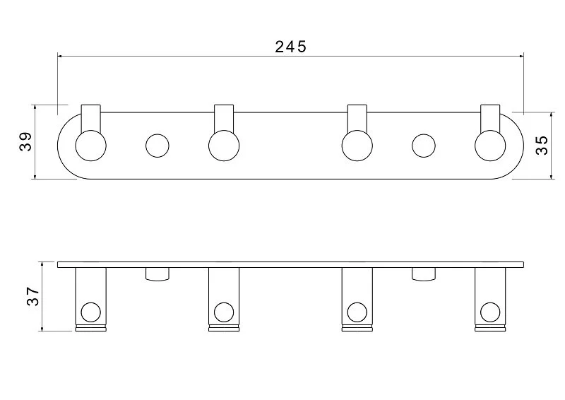Крючок для ванной Акватек Европа золото шлифованное AQ4123BG (детальная фотография), современные, hi-tech
