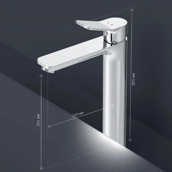 Смеситель для раковины AM.PM X-Joy хром F85A92000 (детальная фотография), современные, hi-tech
