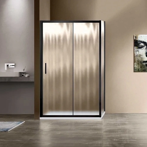 Душевой уголок Vincea Garda 120х90 см профиль черный, стекло шиншилла - фото 7
