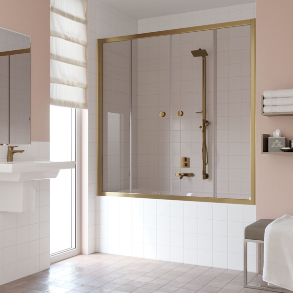 Душевая шторка на ванную стекло бронза Vegas-glass Z2V 160 05 (детальная фотография), раздвижные