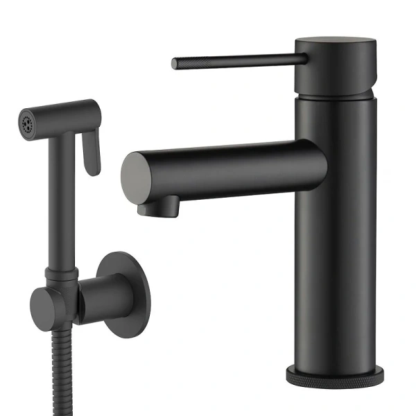 Смеситель с гигиеническим душем Timo Saona черный матовый 2360/03G (детальная фотография)