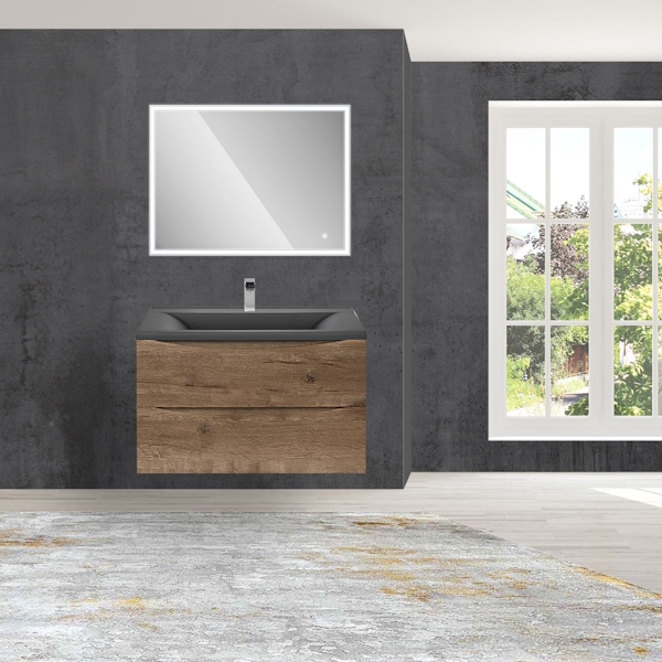 Тумба под раковину подвесная Vincea Mia 79 см V.Oak VMC-2MA800VO (детальная фотография), подвесная, пристенная