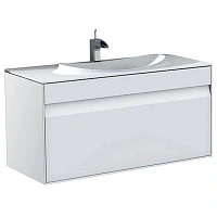 Тумба под раковину подвесная Roca Laks 100 см белый глянец