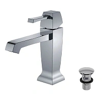 Смеситель для раковины Caprigo Diamante 50-020-crm с донным клапаном, хром (УК042948)