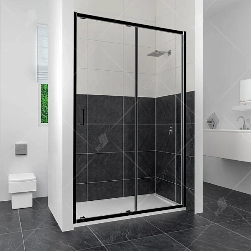 Душевая дверь в нишу RGW Classic CL-14B 160 см профиль черный - фото 1