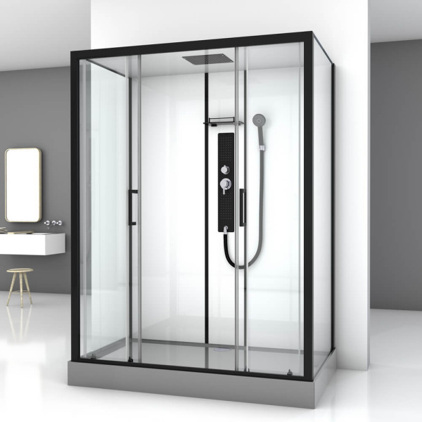 Душевая кабина Black&White Galaxy G8010 160x85 см профиль черный 8010000 (детальная фотография), прямоугольные