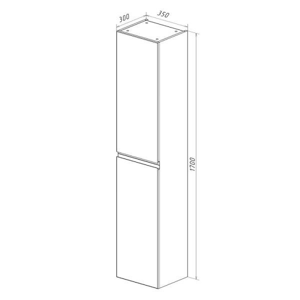 Шкаф-пенал подвесной Lemark Veon 35 см белый глянец LM01V35P (детальная фотография), в наличии