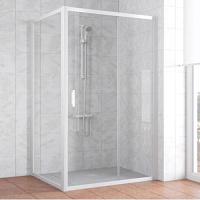 Душевой уголок профиль белый стекло прозрачное Vegas-glass