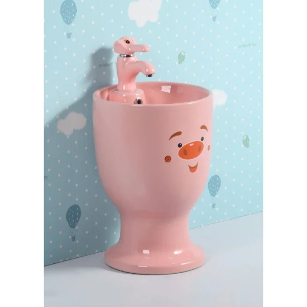 Раковина напольная GID Aventura Nb193-PK 37 см розовая 69911 (детальная фотография), современные, hi-tech, декорированные