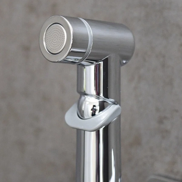 Гигиенический душ со смесителем Lemark Allegro белый/хром LM5920CW (детальная фотография), прямоугольные