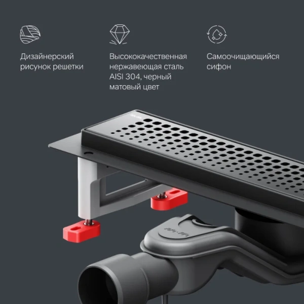 Душевой лоток Am.Pm MasterFlow 40 см черный матовый W01SC-P11-040-01BM (детальная фотография), черые index_1