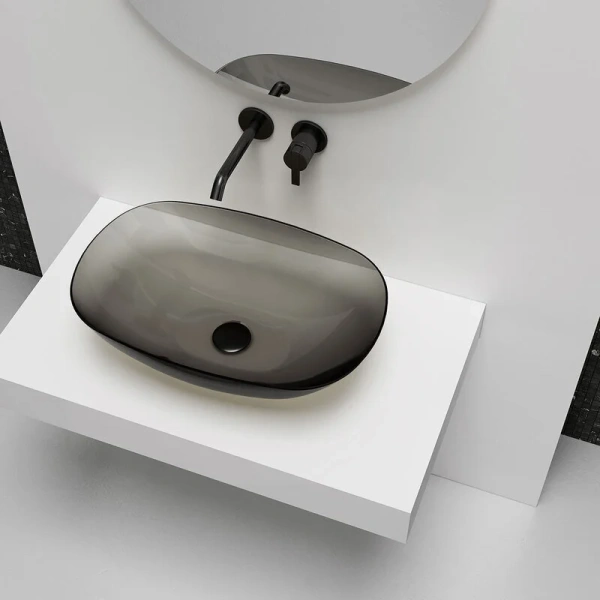 Раковина Vincea 54 см черная VBS-6T12B (детальная фотография), накладные (на столешницу), пристенные