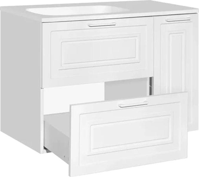 Тумба с раковиной Style Line Альба ЛС-00001005 90 см с бельевой корзиной (детальная фотография), 90 см