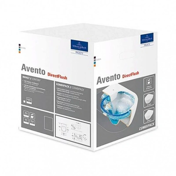 Унитаз подвесной Villeroy & Boch Avento без грязеотталкивающего покрытия 5656RS01 (детальная фотография), фарфор, керамика