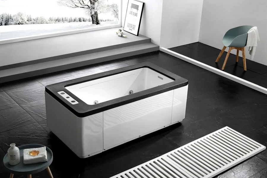 Акриловая ванна отдельностоящая Gemy G9253 Black (детальная фотография), акриловые