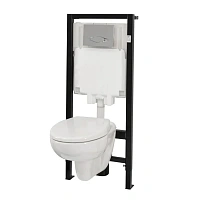 Унитаз с инсталляцией Jacob Delafon Brive кнопка хром