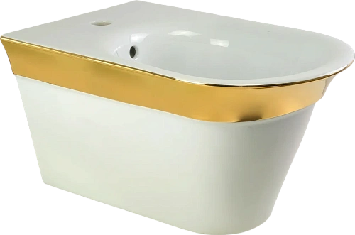 Биде подвесное Migliore Monaco белое с золотом - фото 1