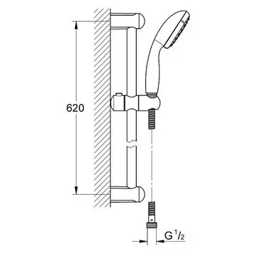 Душевой комплект Grohe BauClassic хром 124404 (детальная фотография), комплекты