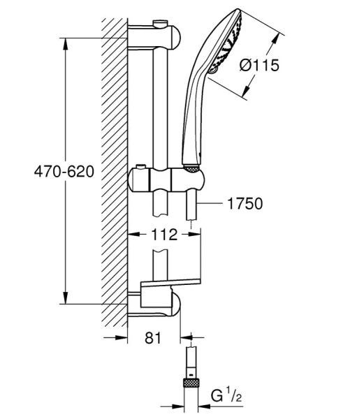 Душевой комплект Grohe Euphoria 27242001 (детальная фотография), душевые гарнитуры