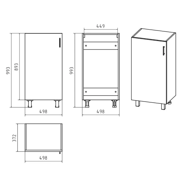 Тумба напольная Misty Купер 50 см левая П-Куп05050-031Л (детальная фотография), 50 см
