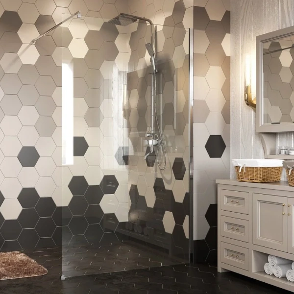 Душевая перегородка WasserKRAFT Rossel 120 см профиль хром 28W40 (детальная фотография), хром