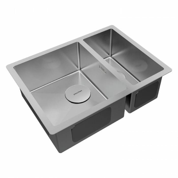 Мойка для кухни Paulmark Next 58 см нержавеющая сталь PM225844-BS (детальная фотография), врезные, встраиваемые