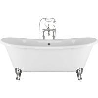Ванна чугунная Devon & Devon Admiral 182х81 см без отверстий под смеситель, ножки алюминий полированный