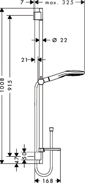 Душевой гарнитур Hansgrohe Raindance Select 26621 с мыльницей (детальная фотография), душевые гарнитуры
