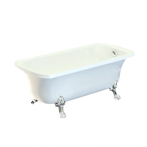 Ванна из искусственного камня Migliore Olivia 174х80 см фурнитура хром - фото 3