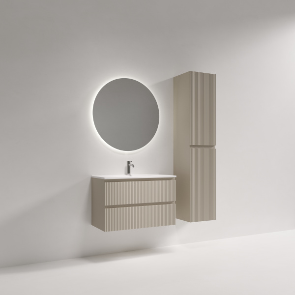 Тумба под раковину подвесная Sancos Snob R 80 см beige soft SNR80/39CE (детальная фотография), 80 см