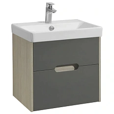 Тумба под раковину подвесная Акватон Оливия 55 см грей/дуб ойстер