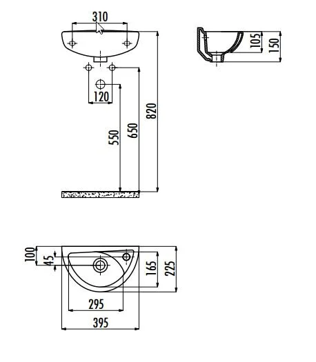 Раковина Creavit Trend 40 см белая TP040-00CB00E-0000 (детальная фотография), современные, hi-tech