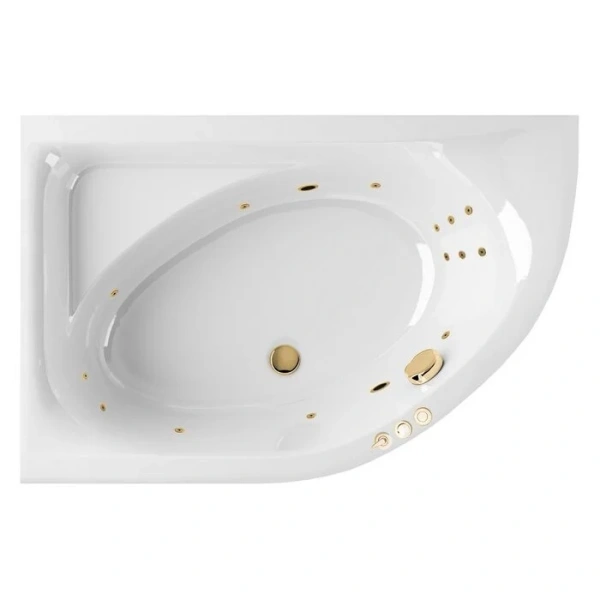 Ванна гидромассажная Excellent Aquarella Smart 170 x 110 см, левая, белый/золото, WAEX.ARL17.SMART.GL (детальная фотография)
