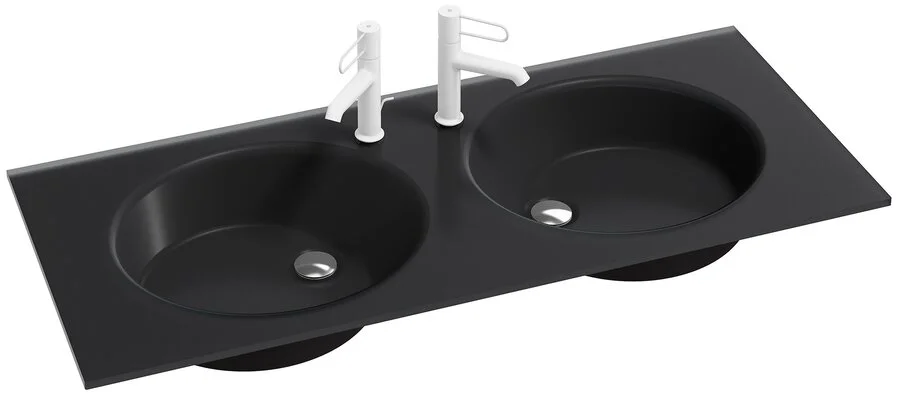 Раковина Jacob Delafon Odeon Rive Gauche 121 см матовый черный EB2565-DE2 (детальная фотография)