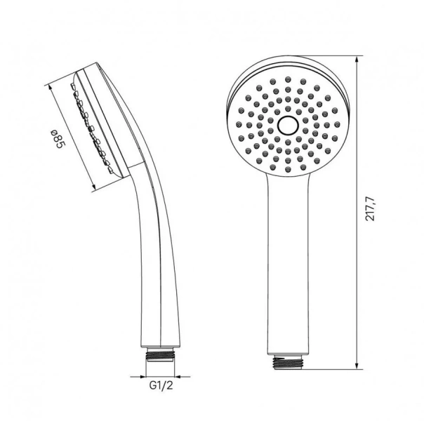 Лейка для душа IDDIS 1F 0011F85i18 (детальная фотография), душевые лейки