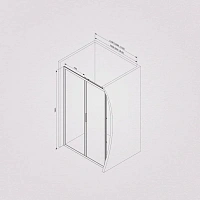 Душевая дверь в нишу AM.PM Gem Solo 100 см профиль черный стекло тонированное