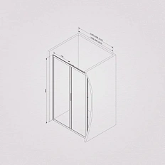 Душевая дверь в нишу AM.PM Gem Solo 100 см профиль черный стекло тонированное