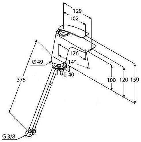 Смеситель для раковины Kludi Balance 52026 латунь (детальная фотография), современные, hi-tech