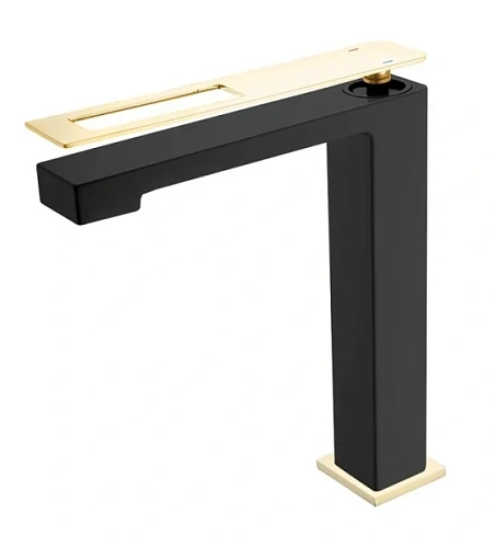 Смеситель для раковины Boheme Q черный/золото - фото 3