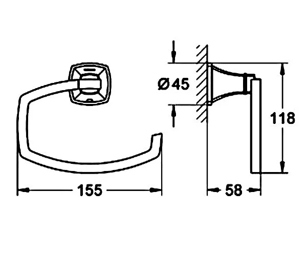 Бумагодержатель для ванной, хром, Grohe Grandera 40625000 (детальная фотография), нет в наличии