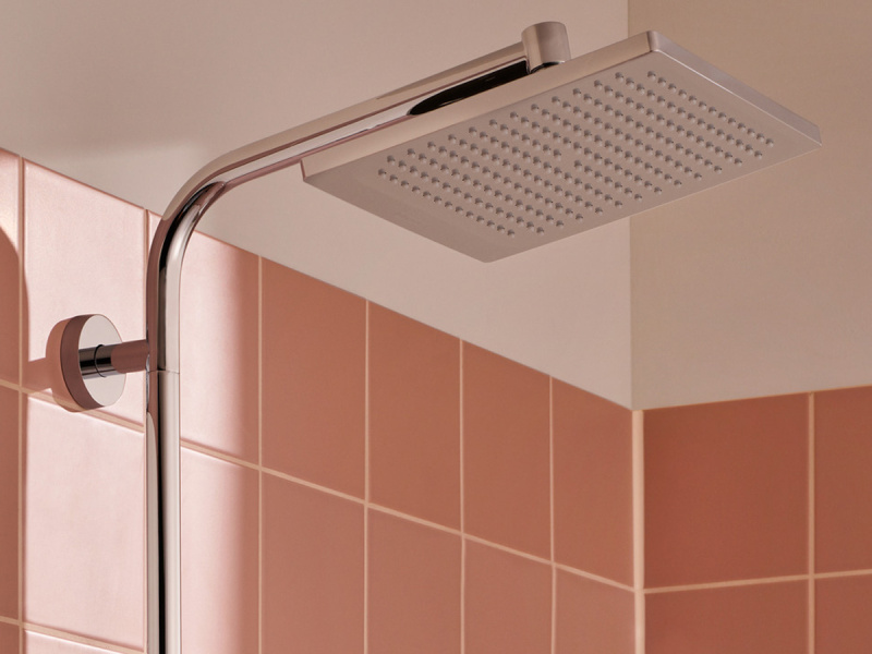 Душевая стойка Hansgrohe Crometta E с однорычажным смесителем 27284000 (детальная фотография), современные, hi-tech