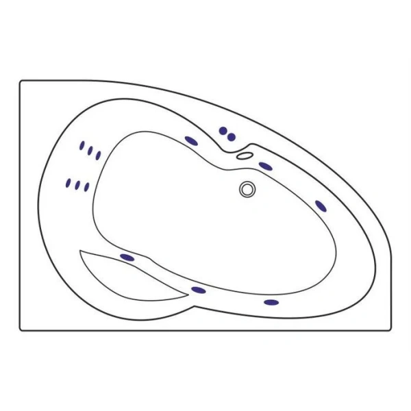 Ванна гидромассажная Excellent Newa Line 160 x 95 см, правая, белый/золото, WAEX.NEP16.LINE.GL (детальная фотография), современныe, hi-tech