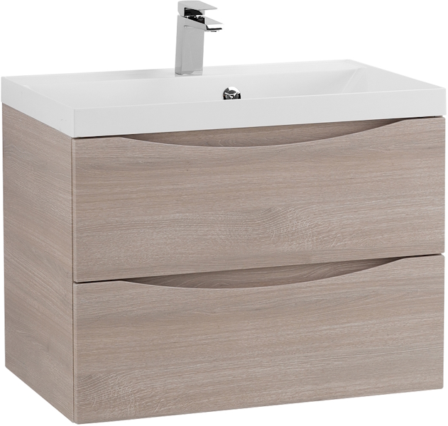 Тумба под раковину подвесная BelBagno Marino 60 см с двумя выкатными ящиками, rovere grigio MARINO-600-2C-SO-RG-P (детальная фотография)