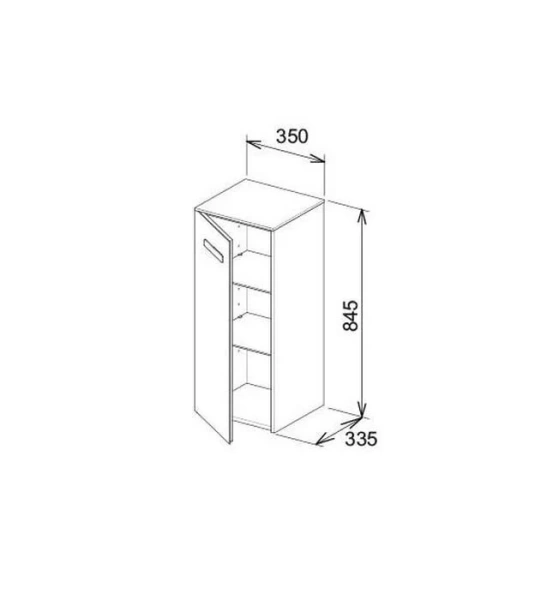 Шкафчик для ванной, цвет белый глянцевый, петли слева, Keuco Royal Universe 32720 210001 (детальная фотография), по запросу